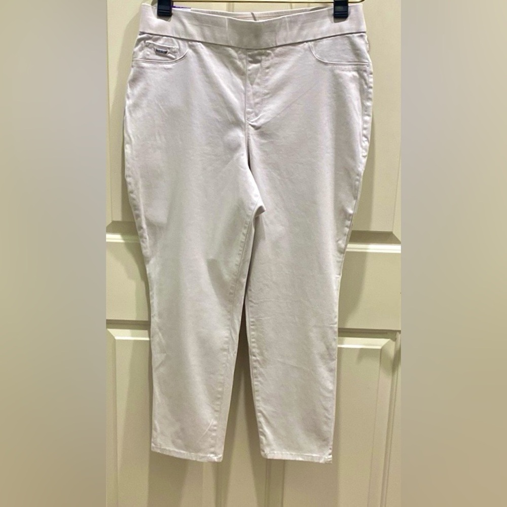Nine West Jeans Heidi Tan Khaki 16 Classic Preppy Skinny Neutral Cropped Pants